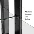 thumbnail image 3 of Glass Display Cabinet, Lighted Curio Cabinet with Mirrored Back Panel, Storage Cabinet Display Case Bookshelf Cabinets for Living Room Bedroom, Black, 3 of 8
