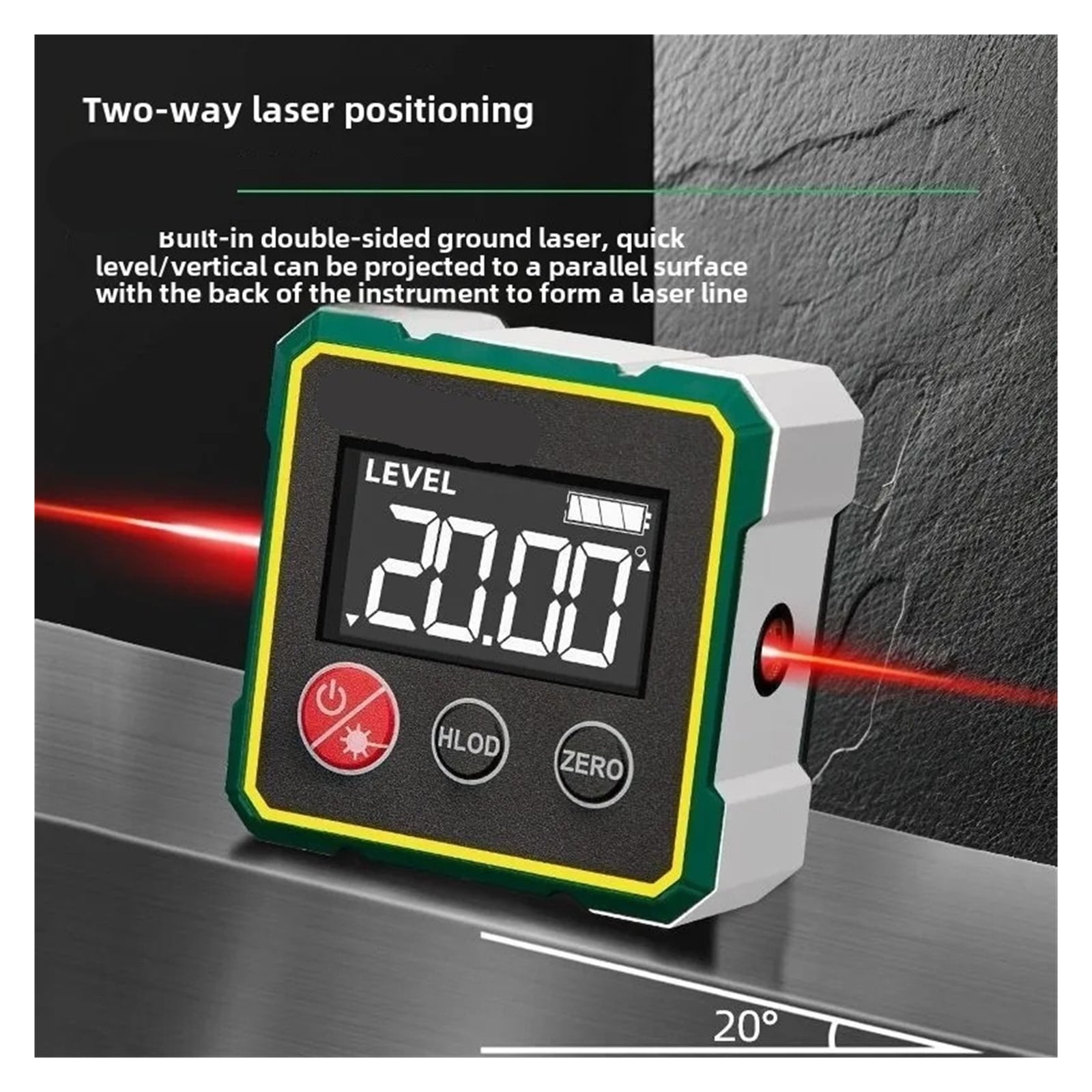 High Precision Digital Inclinometer Box Electronic Level Tool Laser Ruler Dual Axis Angle ,Water-Proof & Dust Resistant