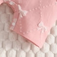 thumbnail image 5 of KPOPLK Newborn Baby Girl Clothes Summer Short Sleeve Ribbed Bubble Romper Bow Print Jumpsuit Infant Outfit 0 3 6 9 12 18 Months(0-3 Months,Pink), 5 of 9