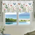 thumbnail image 3 of Butterfly Flower Valances for Windows Spring Floral Retro Rod Pocket Curtain Valance Window Treatment Short Curtains for Kitchen Living Room, 58"x16", 3 of 9