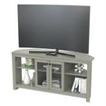 Inval Corner Laminate 60” TV Stand with Glass Doors, Gray