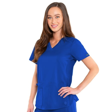

Med Couture Touch Women s V-Neck Knit Back Scrub Top [XS - 3XL]