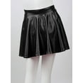 thumbnail image 6 of Jhaoyu Girls Metallic Dance Skater Skirt Holographic Flared Athletic Pleated A-Line Mini Skort Black 14, 6 of 7