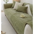 thumbnail image 3 of Nvzi Juego de 2 fundas de almohada de chenilla a cuadros estilo granja para sofá cama, fundas de cojín con mechones suaves (verde, 30 x 50 cm), 3 of 5