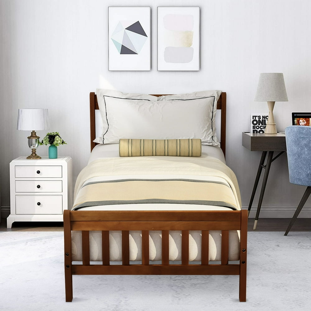 solid oak twin bed frame