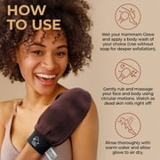 Exfoliating Hammam Glove - Face and Body Exfoliator Mitt Pure Black by Natural Elephant