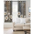 thumbnail image 2 of White Floral Kitchen Curtains Spring Farmhouse Vintage Flower Leaf Plant Cafe Short Curtains for Bathroom Blackout Window Curtain Small Window Treatment Drapes for Bedroom Living Room 52"x45"x2, 2 of 9