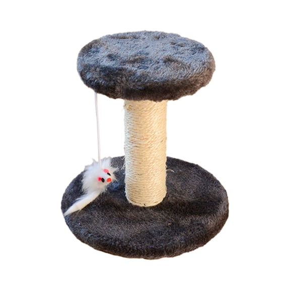 Penmahua Dark Grey Sisal Cat Scratching Post Climbing Frame Tree With Toy Balls And Hammocks For Small Cats Wood Material Stable Base 1Pc Dark Grey