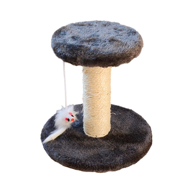 Dark Grey Sisal Cat Scratching Post Dark Grey Cat Tree With Climbing Frame Jumping Terrace For Small Cats