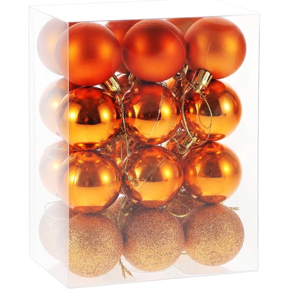 Hanging Ornaments,24pcs 1.5" Pre-Strung Xmas Tree Decorations,Holiday Hanging Balls-3 Style Shatterproof Birthday Halloween Holiday Wedding Christmas Ornaments