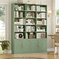 thumbnail image 3 of Homfa 5-Tier Triple Wide Bookcase with 4 Doors, 15 Cubes Bookcase with 2 Cabinets for Study Living Room Home Office, Green, 3 of 7