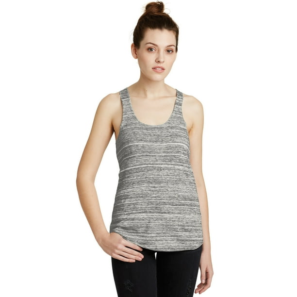Camiseta sin mangas de jersey ecológico con espalda cruzada estampada Meegs para mujer, gris urbano, Ropa alternativa 01927DB-061