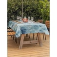 thumbnail image 3 of Outdoor Tablecloth with Umbrella Hole for Patio/Picnic/Party/Camping, Blue Coastal Jellyfish Waterproof Table Cloth Rectangle Table Cover Washable, Ocean Beach Eucalyptus Leaves Coral (60"x 84"), 3 of 8