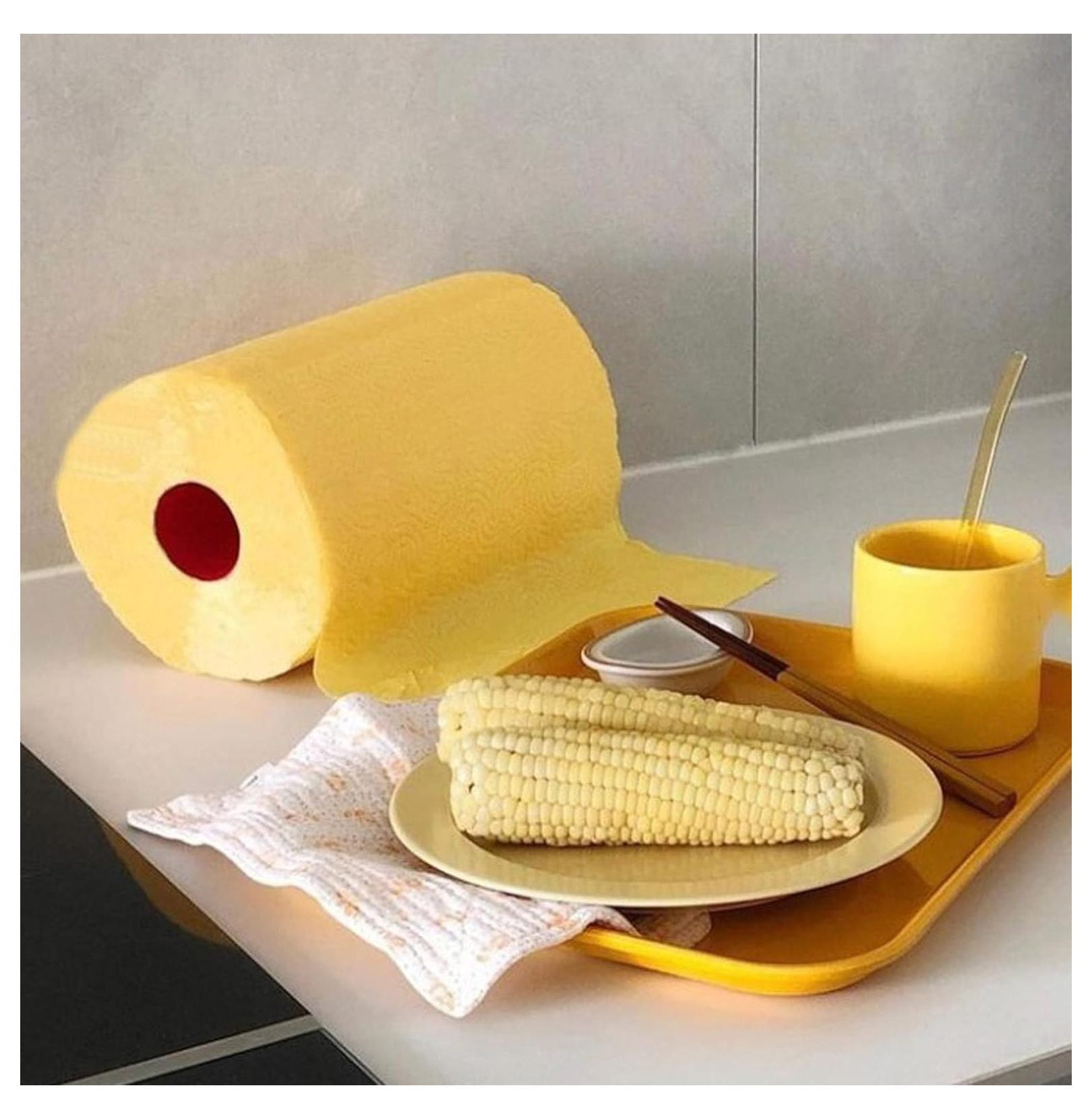 Paper Towels Jumbo Roll 2 Ply Yellow, Highly Absorbent Kitchen Towels 120 Sheets, Bulk Paper Towel Rolls for Kitchen & Home, 3/6/8 Pack
