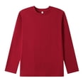 thumbnail image 5 of HCNTES Long Sleeve Girls Shirts Girls Size 18/20 Clothes Girls Long Sleeve Shirts Soft Cotton Long-Sleeve T-Shirts Basic Tees for Teen Girls Youth(Brick Red,11-12 Years), 5 of 5