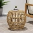 thumbnail image 3 of Side Table Round, Outdoor Side Table, Wicker Side Table with Handcrafted Faux Rattan Weave, Boho Chic Accent Table for Living Room Patio Garden, Light Brown, 19.7 Inch, 3 of 10