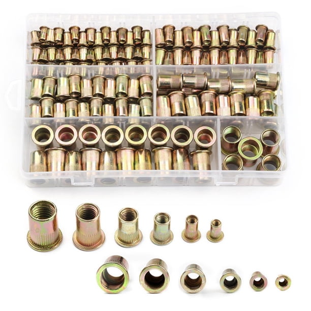 Keyed Rivet Nuts 150 pcs Steel rivet nut assortment box blind rivet nuts set rivet nuts ...