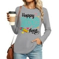 thumbnail image 5 of YUEHUA 100 Days of School Shirt for Women Teacher Graphic Long Sleeve Tshirt School Days Tee Tops, 5 of 6