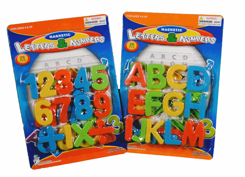 104 Educational Alphabet Refrigerator Star Right Magnetic Letters and Numbers 
