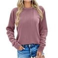 thumbnail image 2 of Karight Casual Women 2025 Fall Sweater Long Sleeve Ribbed Knit Pullover Loose Crewneck Batwing Split Sweater, 2 of 6