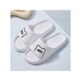 thumbnail image 1 of Preppy White Slippers For Women, Letter Graphic Single Band Slides, 1 of 2