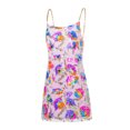 thumbnail image 3 of SAYOO Vestido corto informal con tirantes y cadena para mujer, con cuello en V, sin espalda, con lentejuelas SAYOO  Casual, 3 of 9