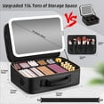 thumbnail image 3 of Bolsa de maquillaje Suupvaor grande con espejo iluminado extraíble de 15 pulgadas, 3 of 8