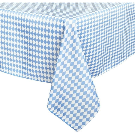 

Blue & White Plastic Gingham Checkered Tablecloth Table Cloth Cover Tablecloth for Dining Rectangle 54 x 108 in.