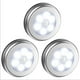 thumbnail image 1 of Lámpara LED inalámbrica de 3 piezas con sensor de movimiento para armario, escalera, pasillo, cocina y dormitorio (cubierta plateada (luz blanca)), 1 of 5