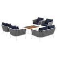 thumbnail image 2 of Ergode Stance 6 Piece Outdoor Patio Aluminum Sectional Sofa Set - White Navy, 2 of 5