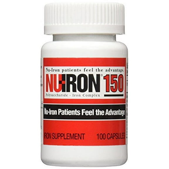 2 Pack NU-Iron 150 MG 100 Capsules Each