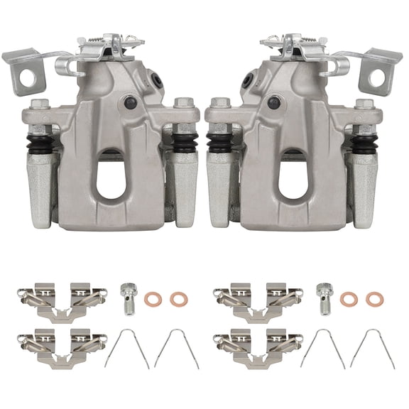 2PCS Rear Driver & Passenger Side Disc Brake Calipers (w/Bracket) 1 Piston 2012-2015 for Toyota Prius Plug-In 1.8L 2010-2015 for Toyota Prius 1.8L