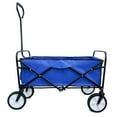 thumbnail image 3 of Folding Utility Wagon Cart - Heavy Duty Garden & Beach Cart with 150Lb Capacity, Adjustable Handle, Blue (40.55"L X 21.26"W X 46.46"H), 3 of 23