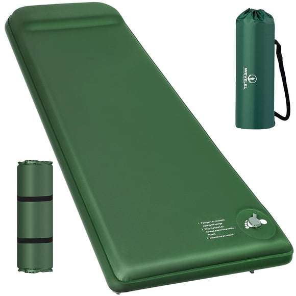 Almohadilla para dormir para acampar, espuma viscoelástica Wevelel, 3.1 pulgadas de grosor, R-Value 9.5