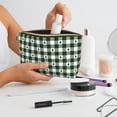 thumbnail image 6 of Picia Green White Christmas Tree Lumberjack Plaid Printed Leather Travel Toiletry Bag,Cosmetic Organizer, Makeup Travel Bag, Durable Travel Pouch, Compact Toiletry Bag, Travel Accessories, 6 of 6