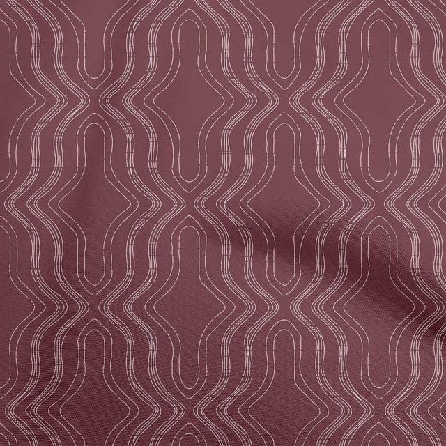 oneOone Viscose Chiffon Maroon Fabric Geometric Allover Modern Traditional Sewing Craft Projects Fabric Prints By Yard 42 Inch Wide