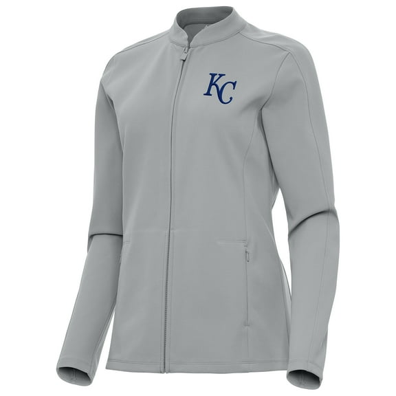 Women's Antigua Gray Kansas City Royals Regard Full-Zip Jacket