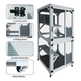 thumbnail image 4 of 30.7 in. Gray Wood Outdoor Cat Enclosure on Wheels with Napping House, Weatherproof Asphalt Roof, Sliding Doors, 4 of 7