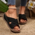 thumbnail image 6 of longantii Womens Orthopedic Sandals Slip on Non Slip Arch Support Flat Wedge Sandals Breathable Orthopedic Slippers 2026 Vacation Beach Orthopedic Shoes Black, 6 of 7