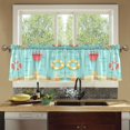 thumbnail image 4 of Yayeee Kitchen Curtains Set of 2 Light Filtering 57"x36" Over Sink Window Panels, Blue Beach Pattern, 4 of 7