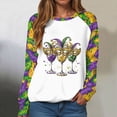 thumbnail image 6 of HCNTES Mardi Gras Shirts for Women Mardi Gras Sequin Long Sleeve Shirt Funny Fat Tuesday Tee Carnival Crewneck Party Tops(Size:M), 6 of 9