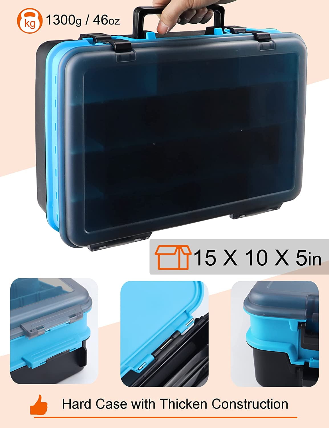  YVUDW Tackle Box Fishing Tackle Box Large Tackle Storage Box  for Fishing Tackle Box Organizer Double-sided Tacklebox with Dividers  Fishing Tackle Storage Boxes with Handle : Sports & Outdoors