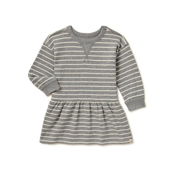 easy-peasy and Toddler Girls' Stripe Sweatshirt Dress, Sizes 12 Walmart.com