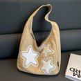 thumbnail image 4 of Bolso bandolera de lona con estampado de estrellas, bolso para axilas para mujeres y niñas, 4 of 8