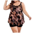 thumbnail image 1 of MKLEKYY Trajes De Baño Mujer Curvy Plus Size Swimsuit Skirt Conservative Swimsuit Leaf Print Plus Size Swimsuit For Women, 1 of 6