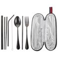 thumbnail image 3 of Stainless Steel Portable Travel Utensil Set with Storage Bag – Includes Fork, Spoon, and Chopsticks for Camping, Picnics, and Outdoor Activities, 3 of 5
