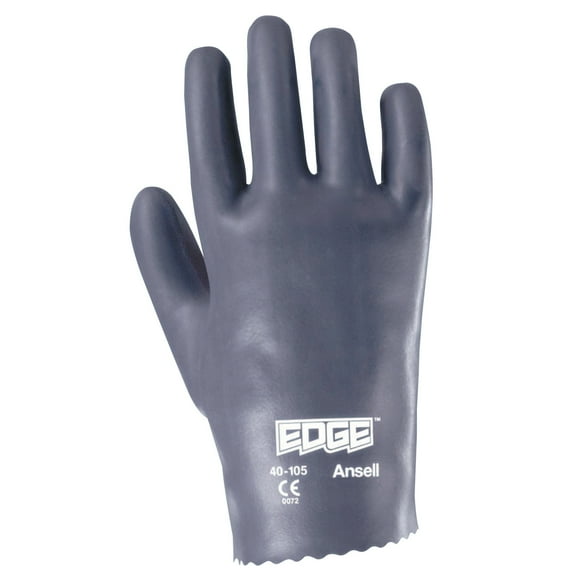 Ansell Edge Nitrile Gloves, Slip-On Cuff, Interlock Cotton, Size 9, Gray