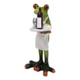 thumbnail image 5 of Green Toad Frog Butler Waiter With Wine Glass Bottle And Bread Tray Figurine 6"H, 5 of 8