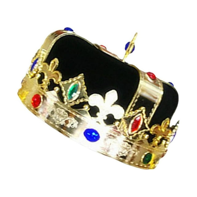 Sombrero de rey Bewildely Accesorios para fiestas Negro 19x10cm