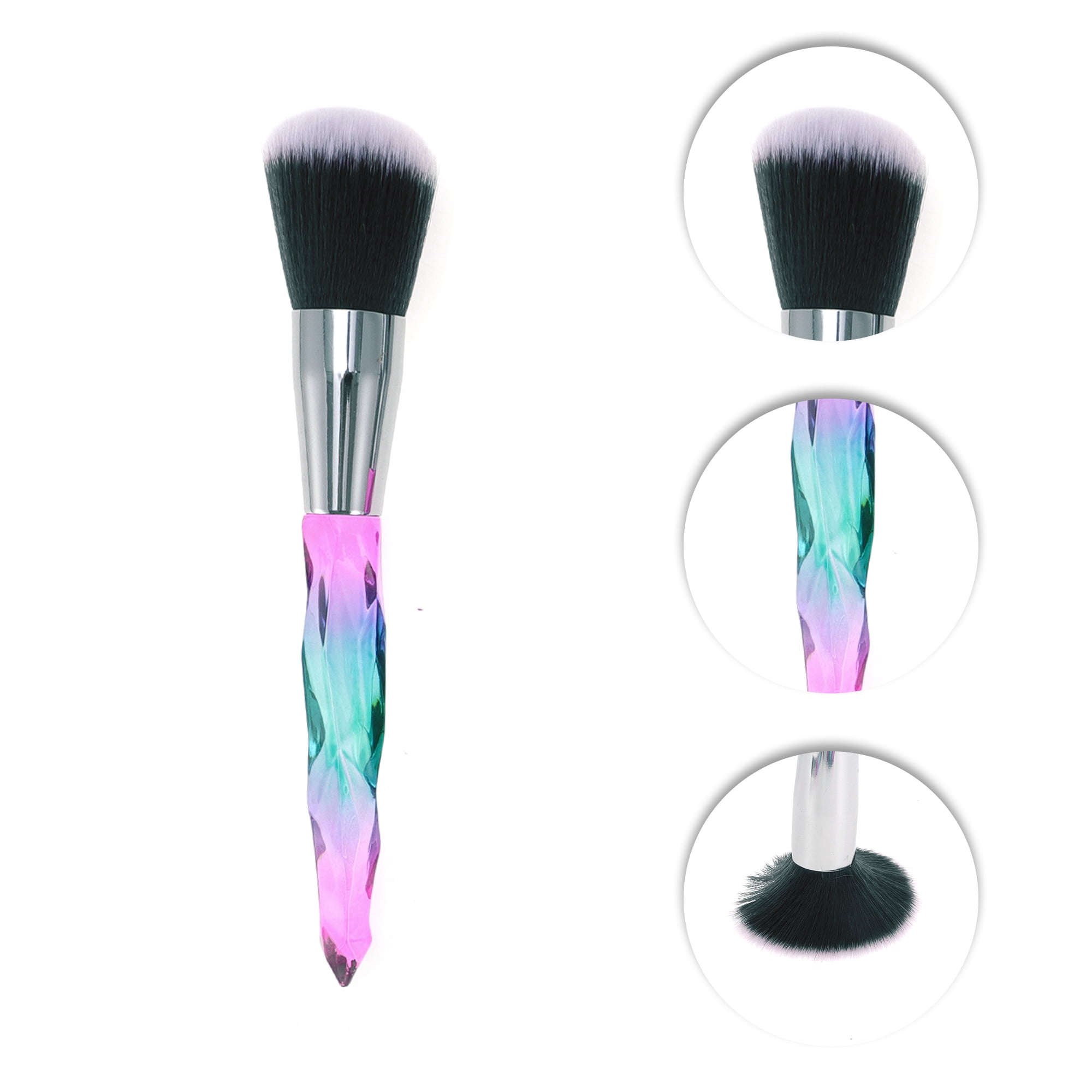 Unique Bargains 10 Pcs Convenient Makeup Brush Set for Travel Green, Brown